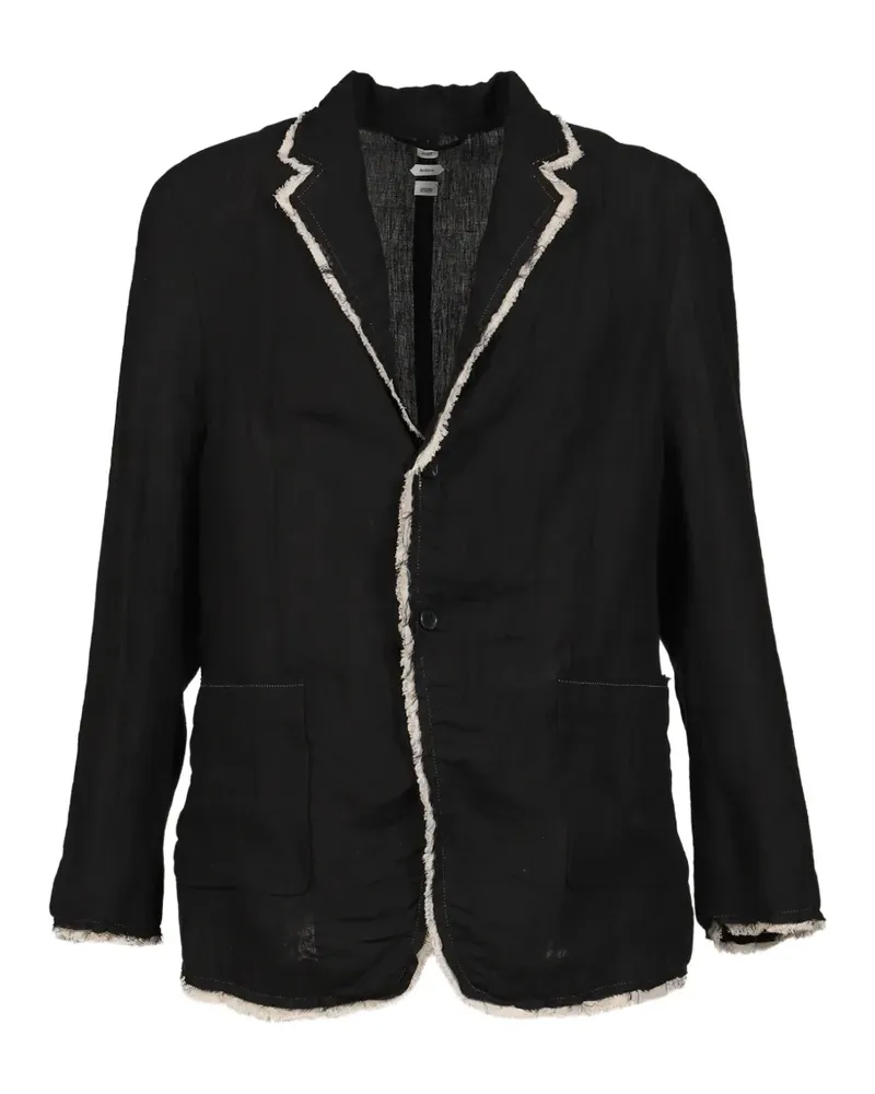 Post Archive Faction Drifter Leinenjacke mit offenen Kanten - Schwarz Schwarz