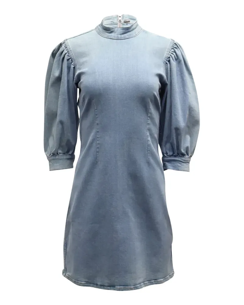 Ganni Cult Minikleid mit Puffärmeln - Blau Blau
