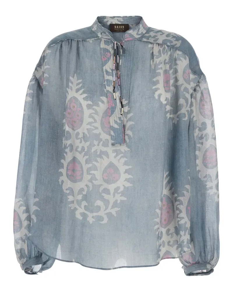Bazar Deluxe Bluse mit Print - Blau Blau