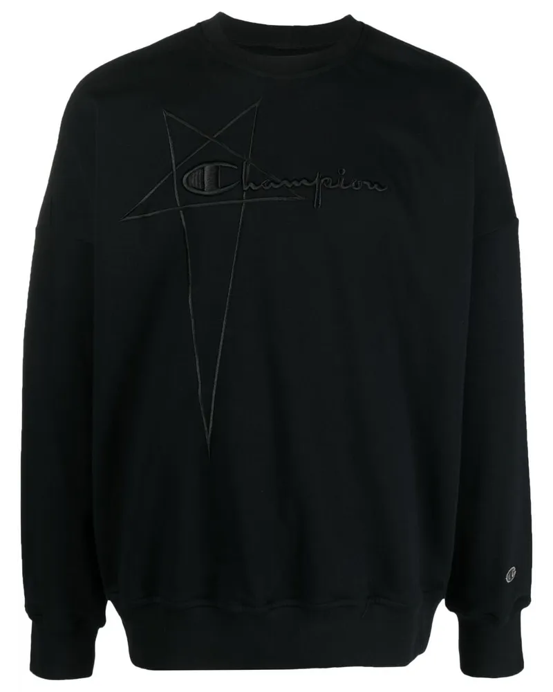 Rick Owens Sweatshirt mit Logo-Stickerei Schwarz