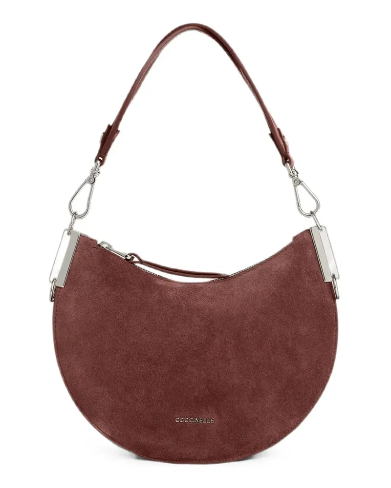 Coccinelle Sunup suede crescent-shaped shoulder bag - Braun Braun