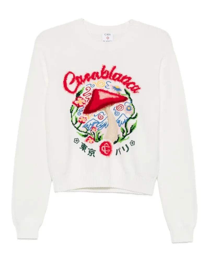 Casablanca Paris Pullover mit Mushroom-Stickerei - Weiß Weiß