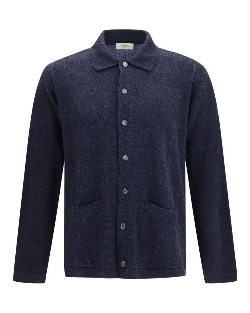 Piacenza Cashmere Geknöpfte Hemdjacke mit Taschen - Blau Blau