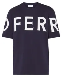 Ferragamo T-Shirt mit Logo-Print Blau