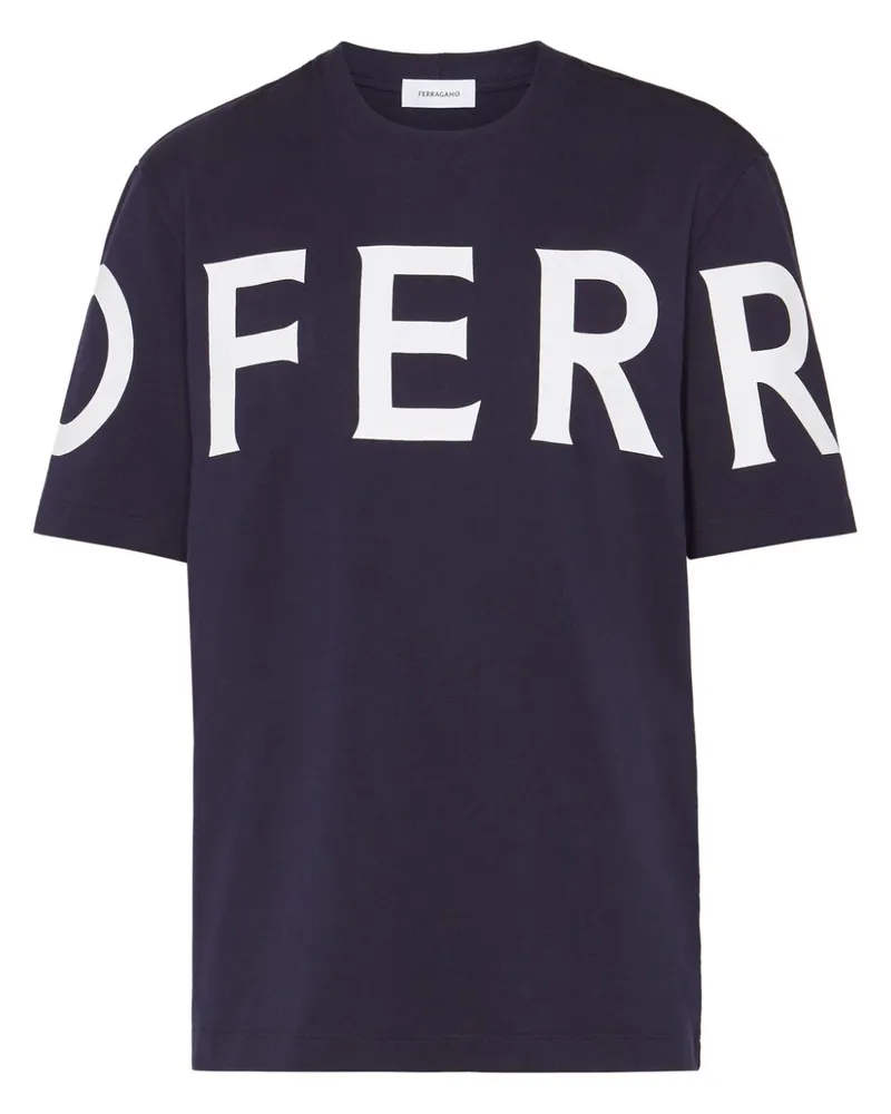 Ferragamo T-Shirt mit Logo-Print - Blau Blau