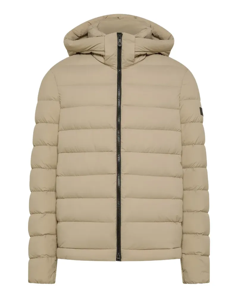 Peuterey logo-patch hooded puffer jacket - Nude Nude