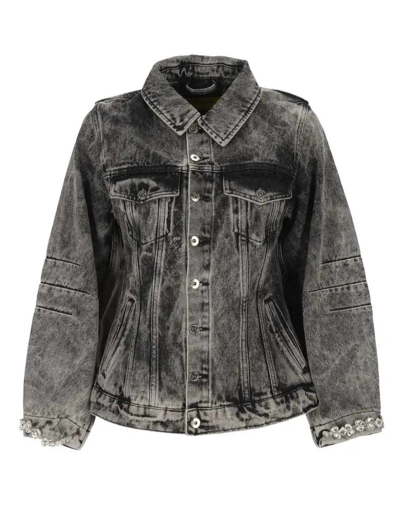Marques ' Almeida crystal-embellished denim jacket - Grau Grau