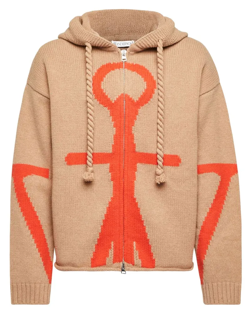 J.W.Anderson Hoodie mit Anker-Logo - Nude Nude