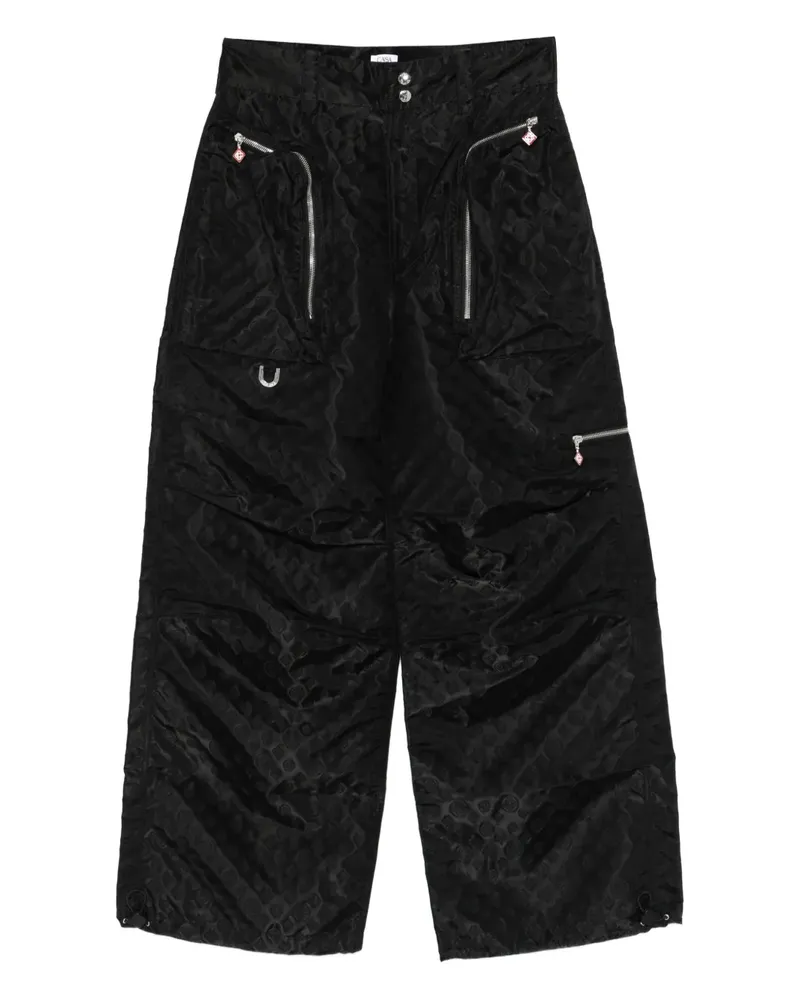 Casablanca Paris Hose mit Monogrammmuster - Schwarz Schwarz