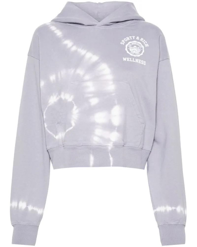 SPORTY & RICH Cropped-Hoodie mit Logo-Print Grau