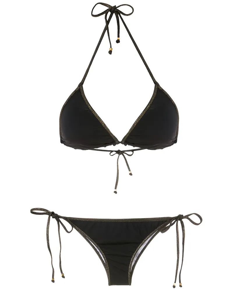 Amir Slama Bikini mit Metallic-Effekt - Schwarz Schwarz
