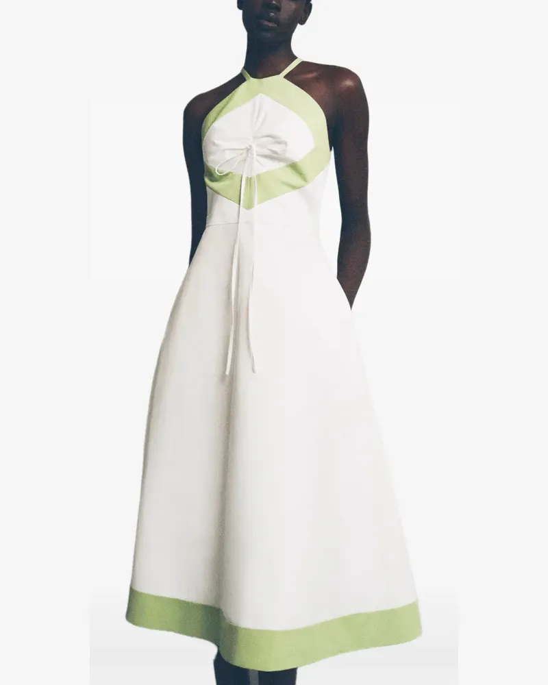 Rosie Assoulin Neckholder-Midikleid mit Einsätzen - Weiß Weiß