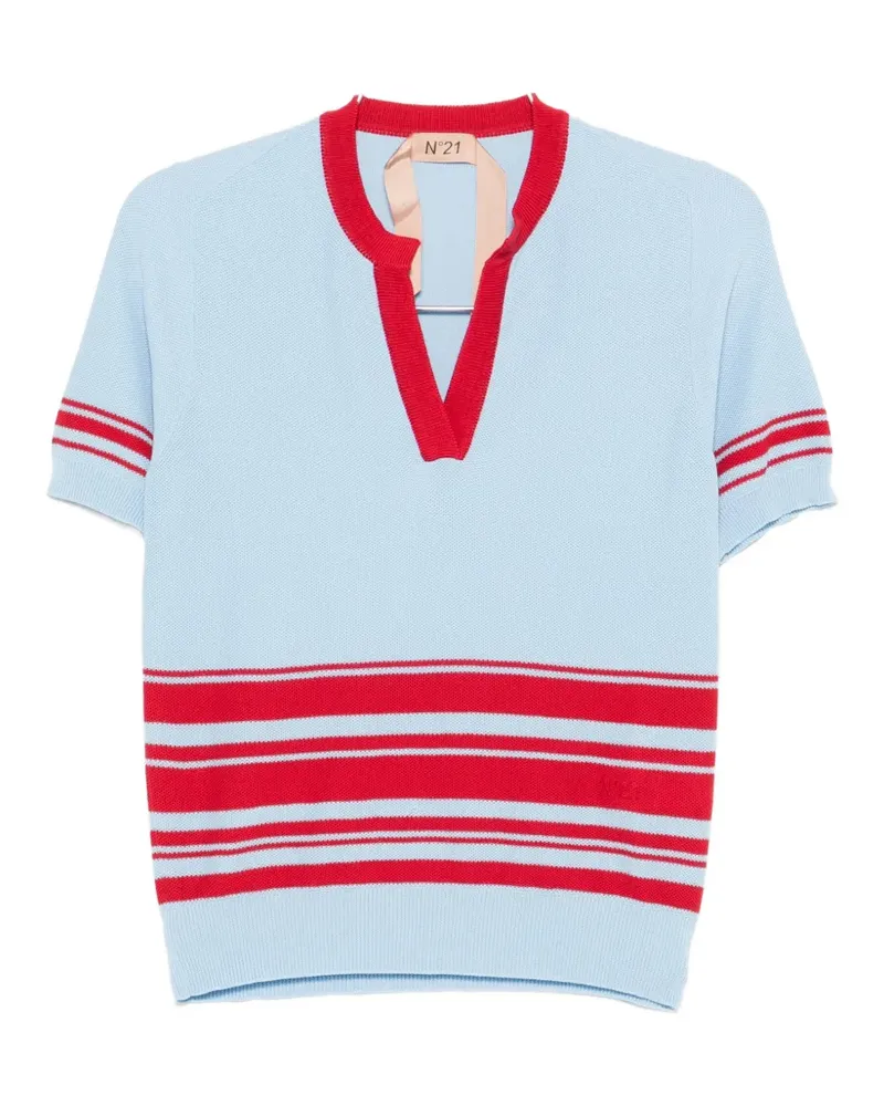 N° 21 striped V-neck top - Blau Blau