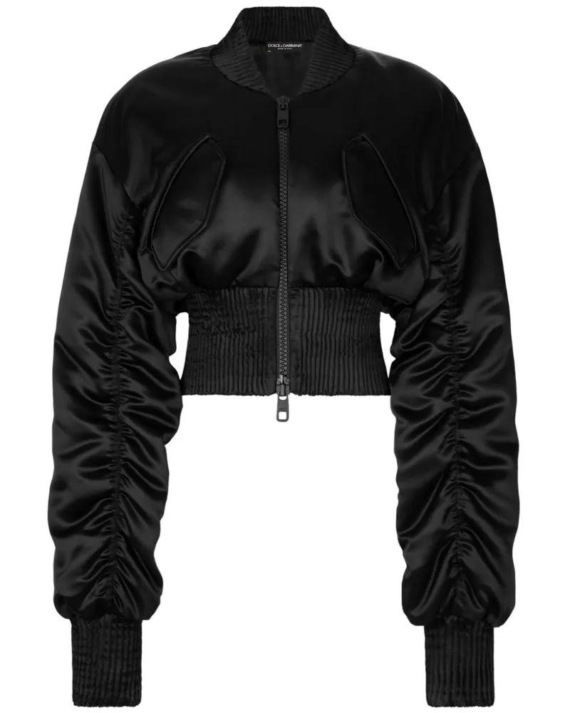 Dolce & Gabbana Cropped-Jacke mit Reißverschluss - Schwarz Schwarz