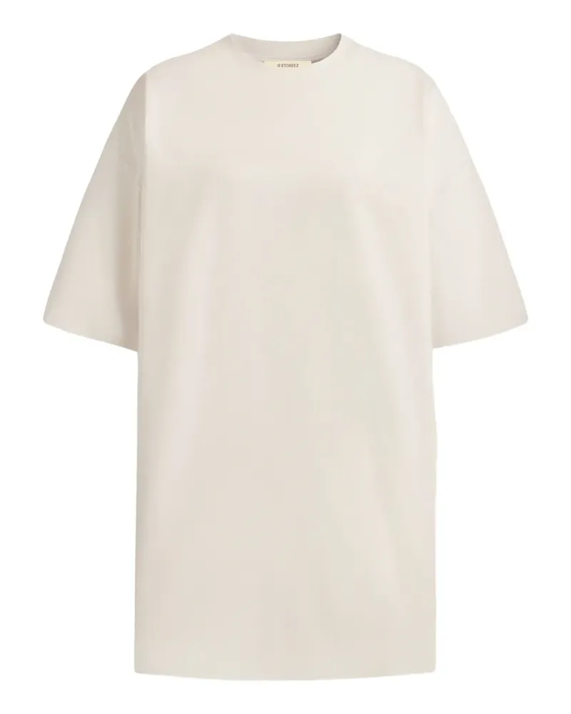 12 STOREEZ T-Shirtkleid aus Baumwolle - Weiß Weiß