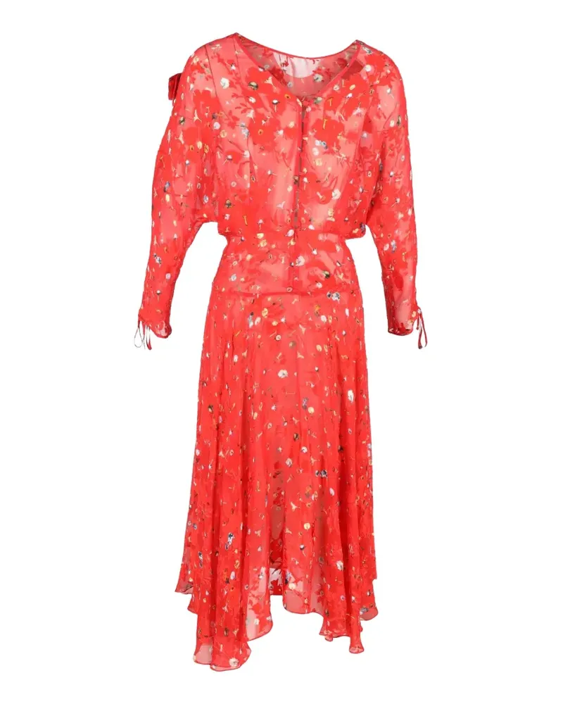 Preen floral-printed midi dress - Rot Rot