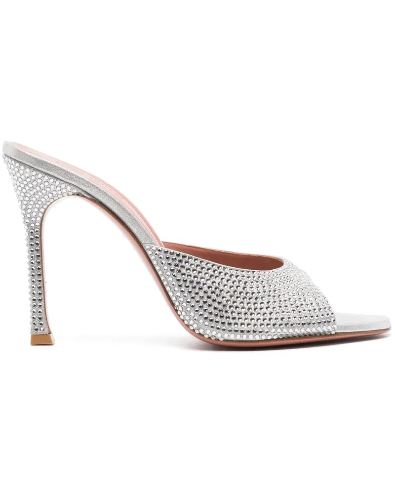 Amina Muaddi Alexa Mules 105mm - Silber Silber