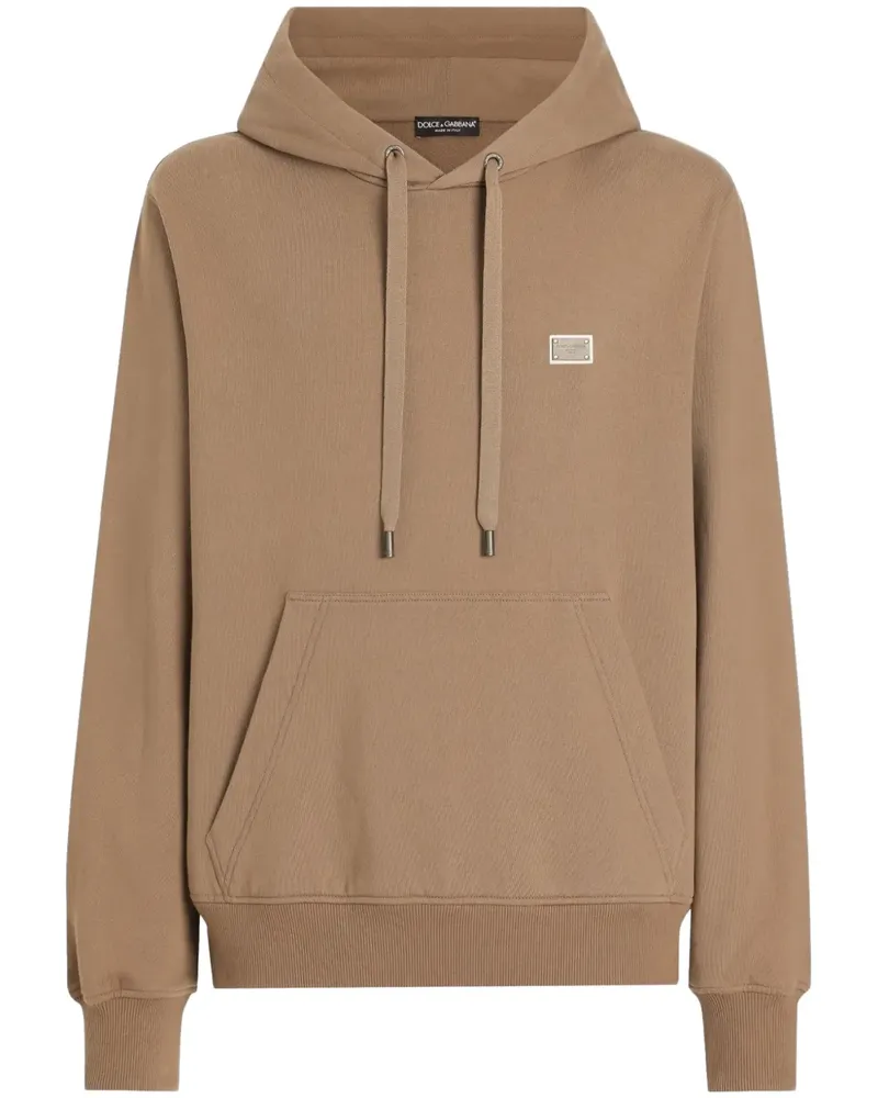 Dolce & Gabbana Hoodie mit Logo-Schild - Braun Braun