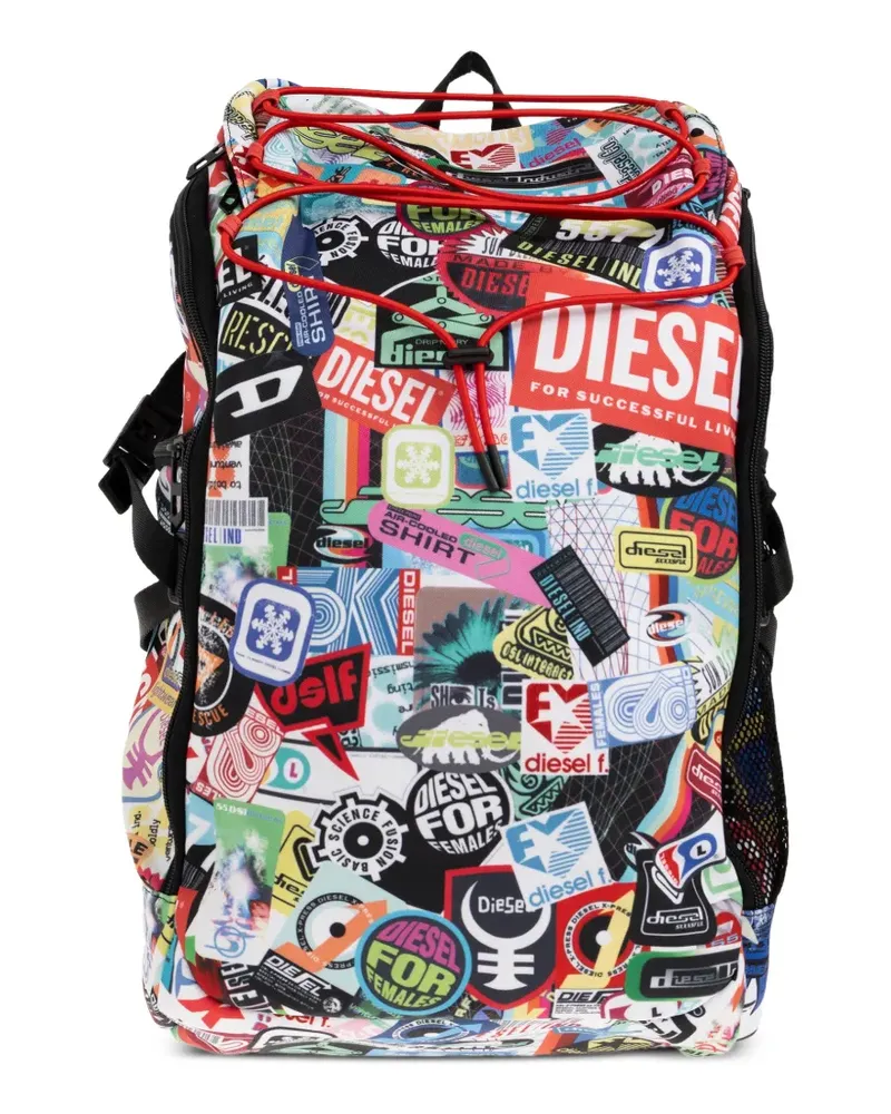 Diesel logo-patch drawstring backpack - Rot Rot