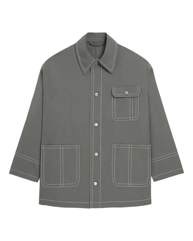 AMI Paris Workwear-Jacke mit aufgesetzten Taschen - Grau Grau