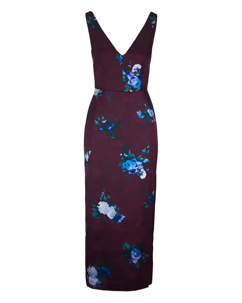 Erdem Midikleid mit V-Ausschnitt - Violett Violett