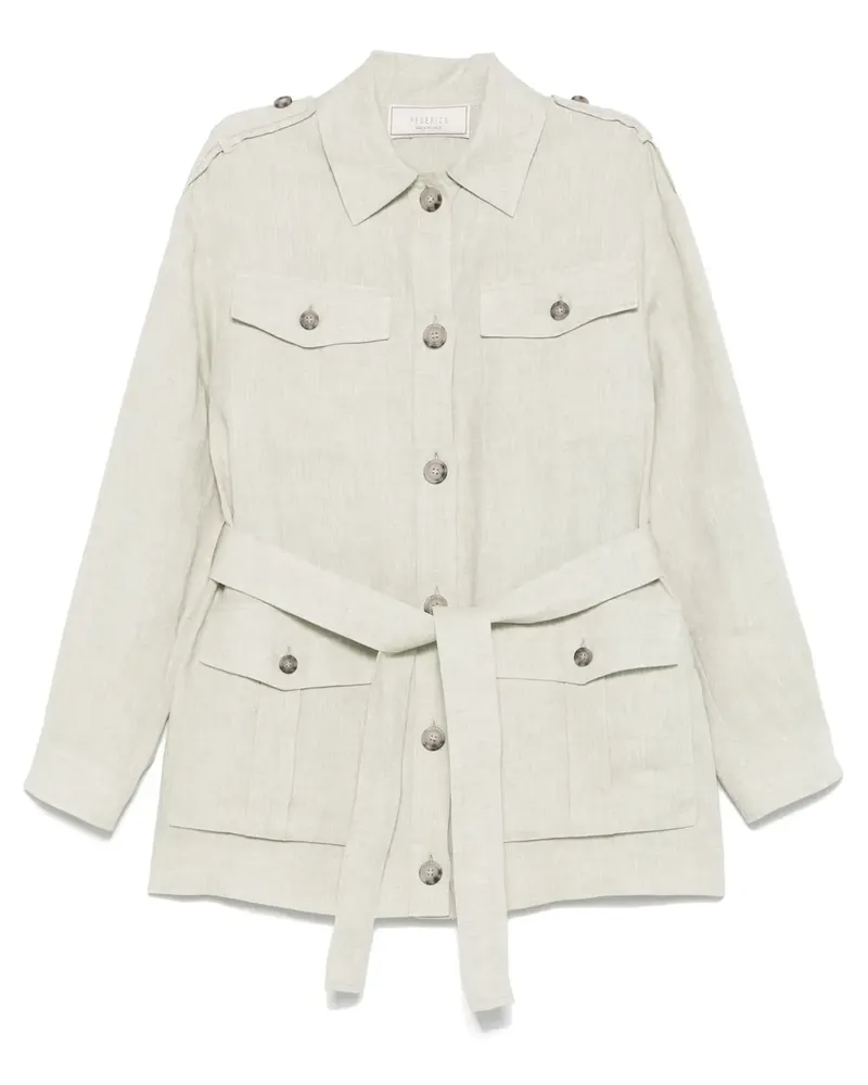 Peserico Jacke mit Gürtel - Grün Grün