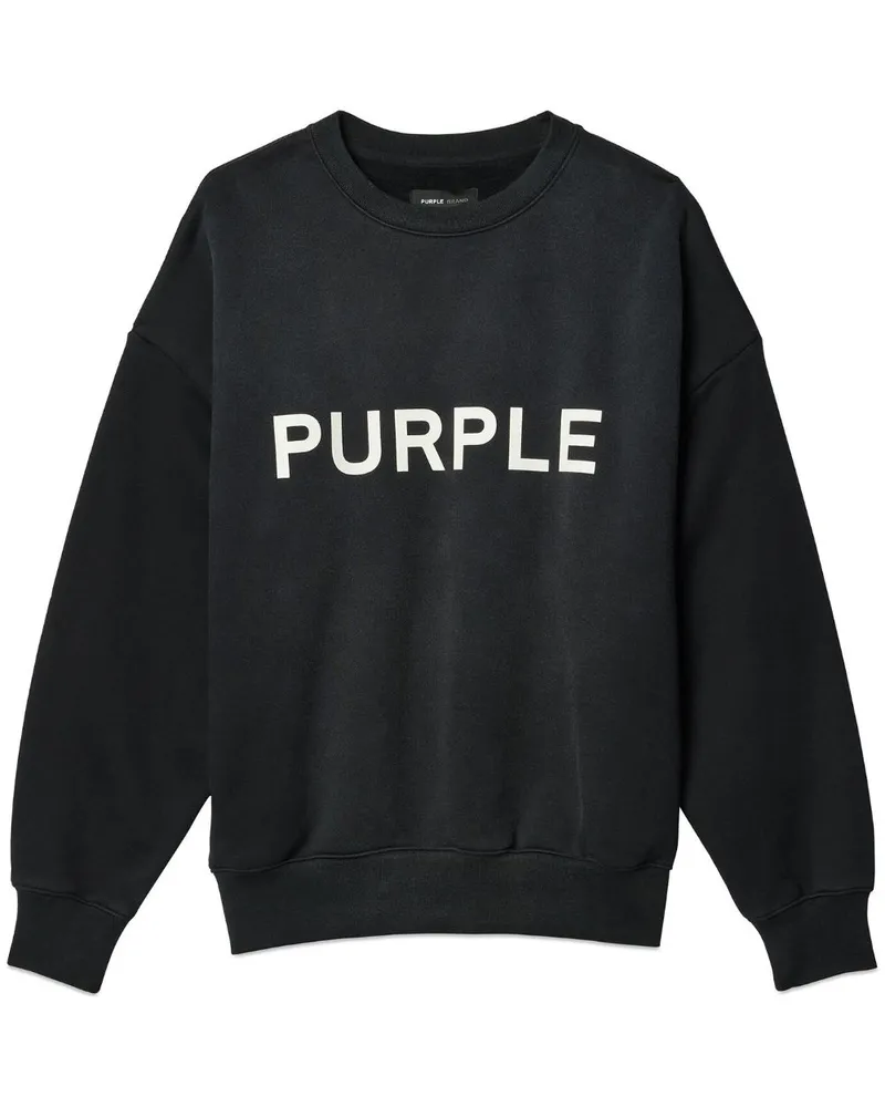 PURPLE BRAND Sweatshirt mit Logo-Print - Schwarz Schwarz