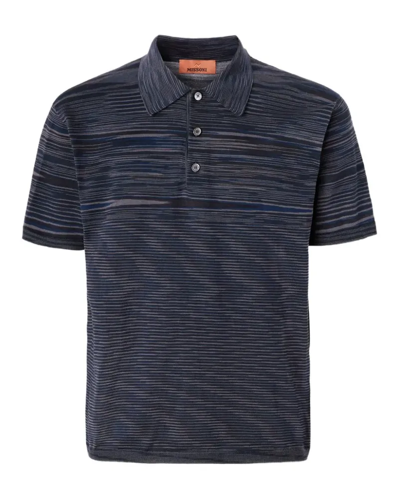 Missoni striped-pattern polo shirt - Blau Blau