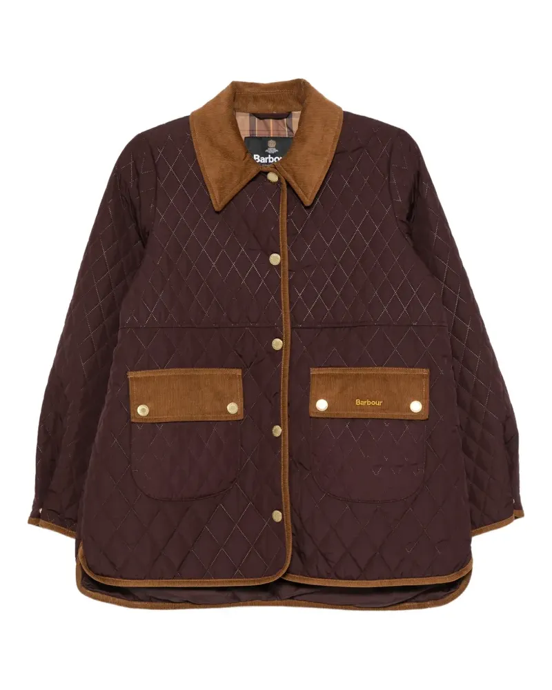 Barbour Gesteppte Oversized-Jacke mit Cordkragen - Braun Braun