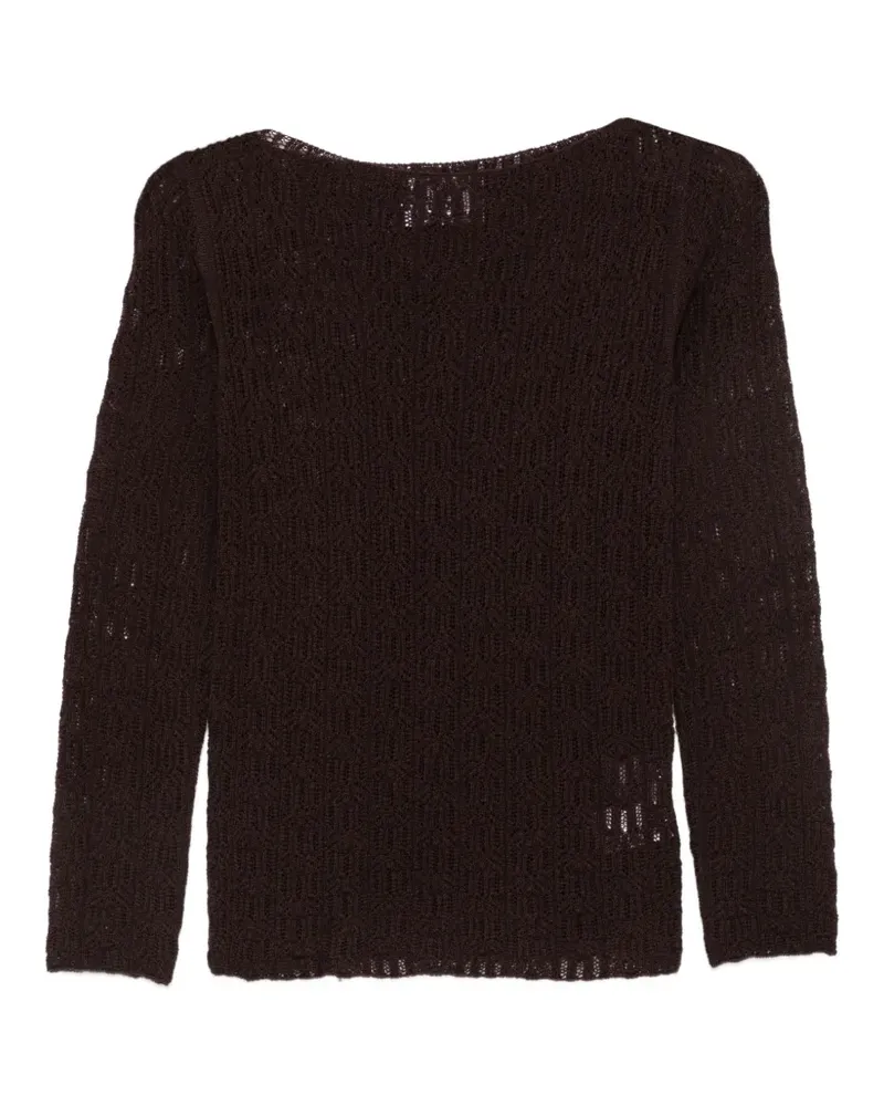 Alpha Studio Pullover in Pointelle-Strick - Braun Braun