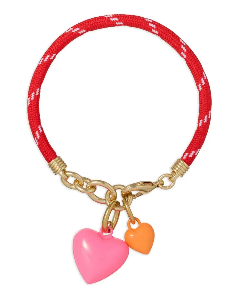 Roxanne Assoulin Happy Cord double-heart pendant bracelet - Rot Rot
