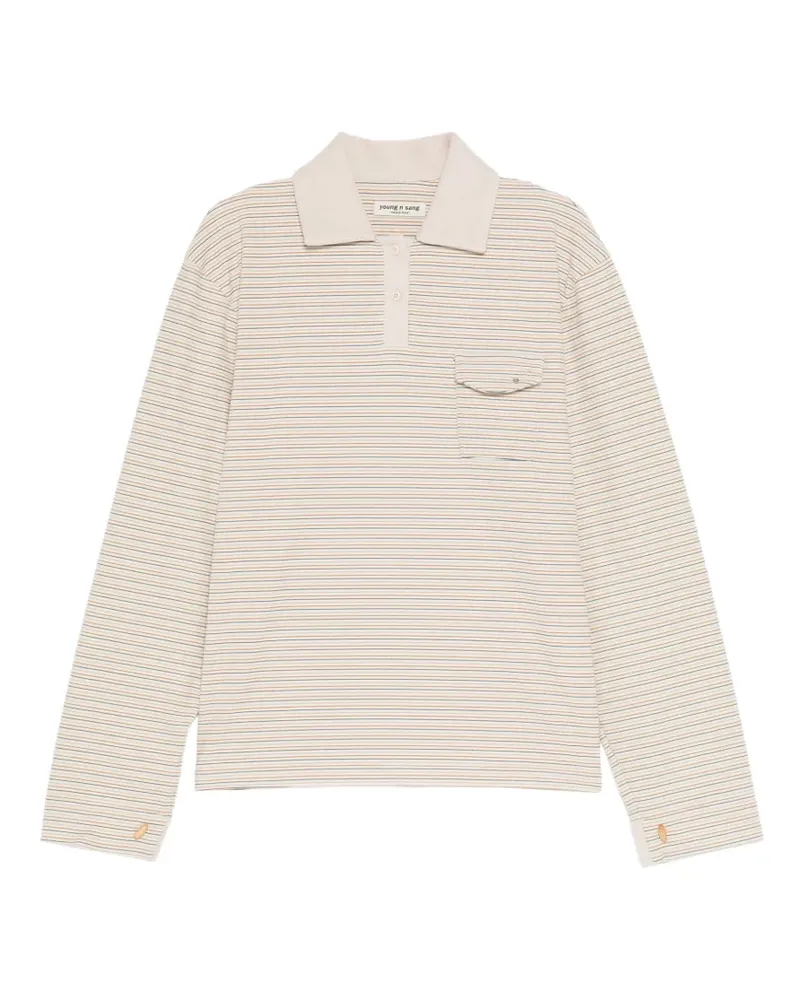 young n sang Gestreiftes Poloshirt - Nude Nude