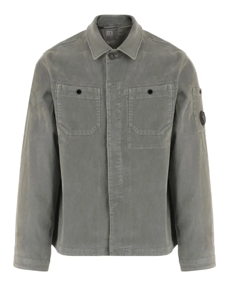 C.P. Company logo-detail corduroy shirt - Grau Grau