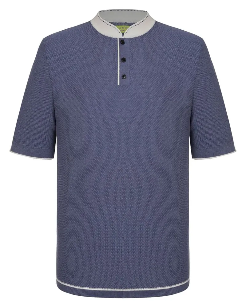 Shanghai Tang Klassisches Poloshirt Blau