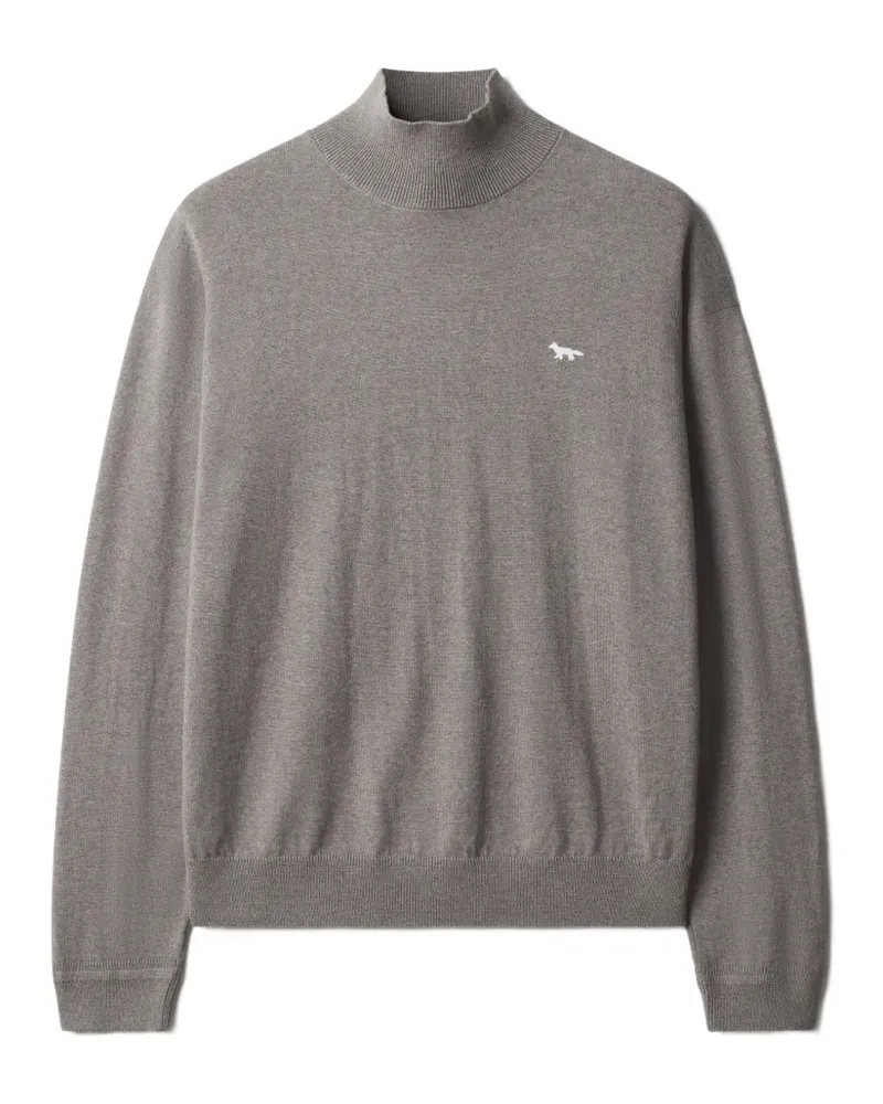 Kitsuné Profile Fox Pullover mit Stehkragen - Grau Grau