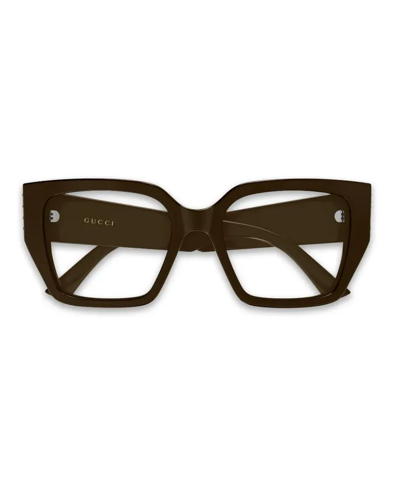Gucci logo-lettering glasses - Braun Braun