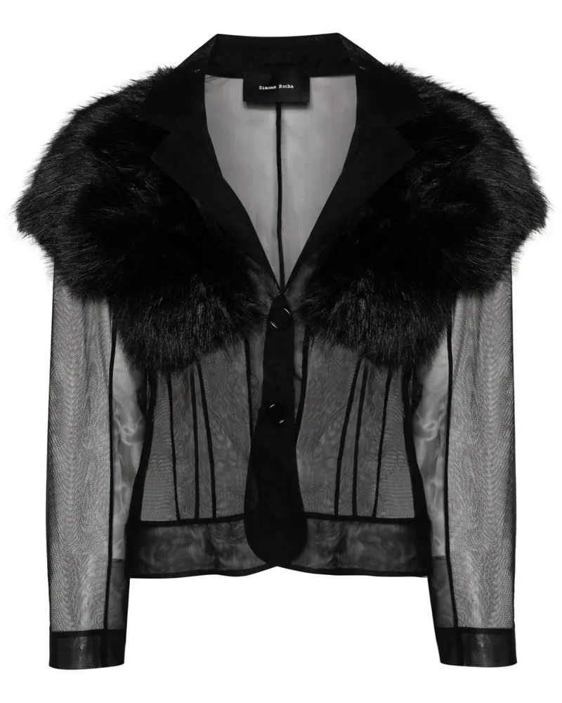 Simone Rocha Transparente Jacke Schwarz