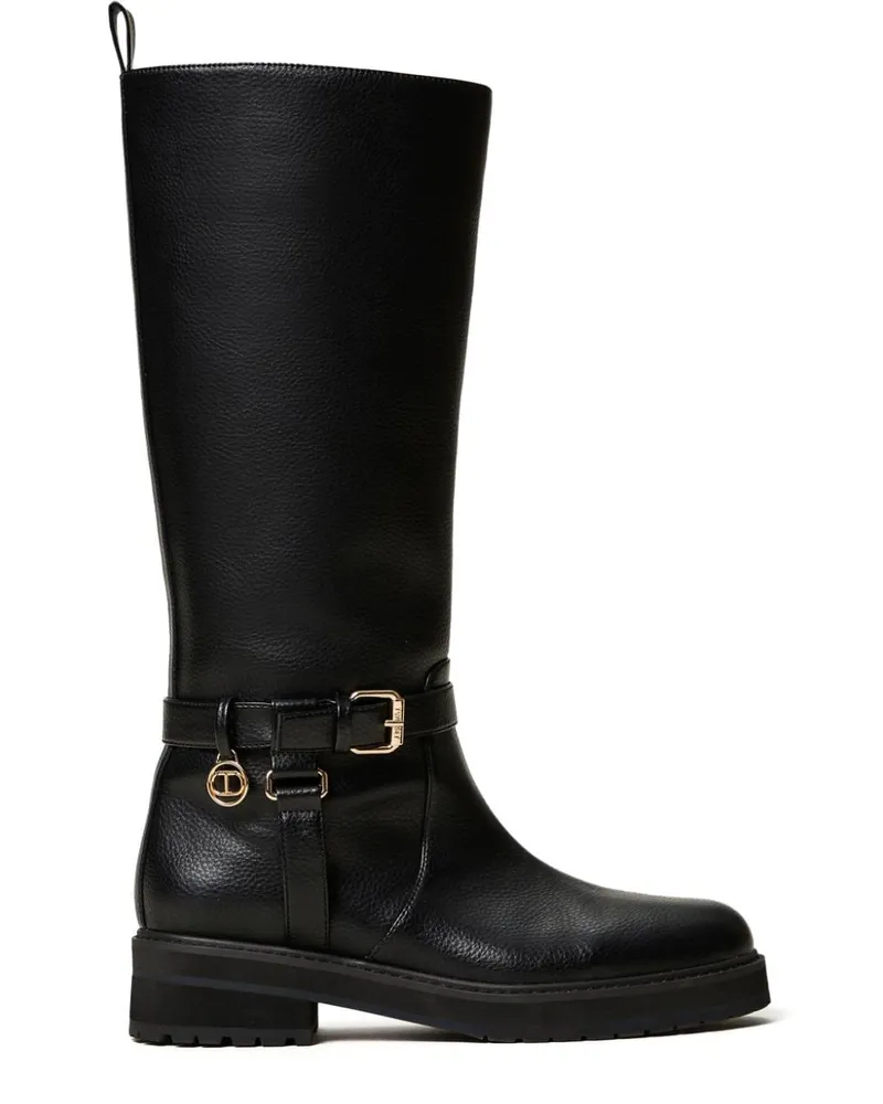 Twin-Set Oval T Stiefel 40mm - Schwarz Schwarz