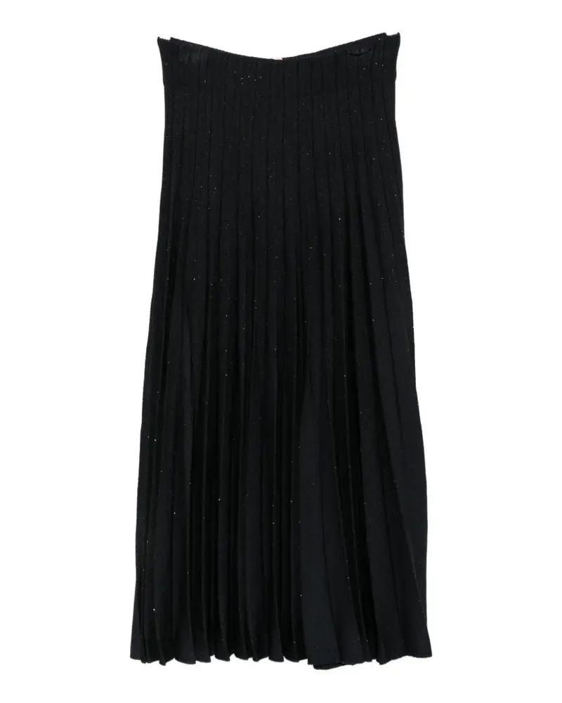 Balmain pleated sequin-embellished mid skirt - Schwarz Schwarz