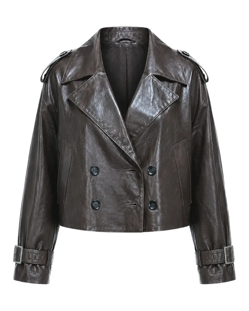 Giorgio Brato double-breasted leather jacket - Braun Braun