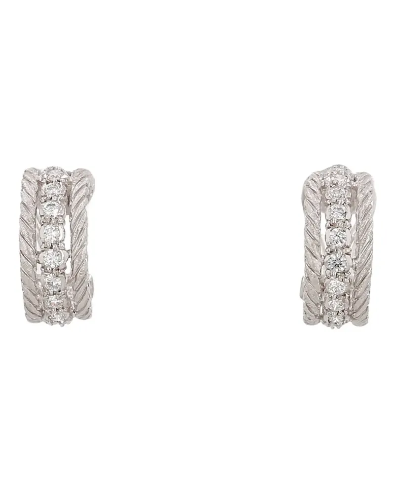 Buccellati 1980's diamond white gold earrings - Silber Silber