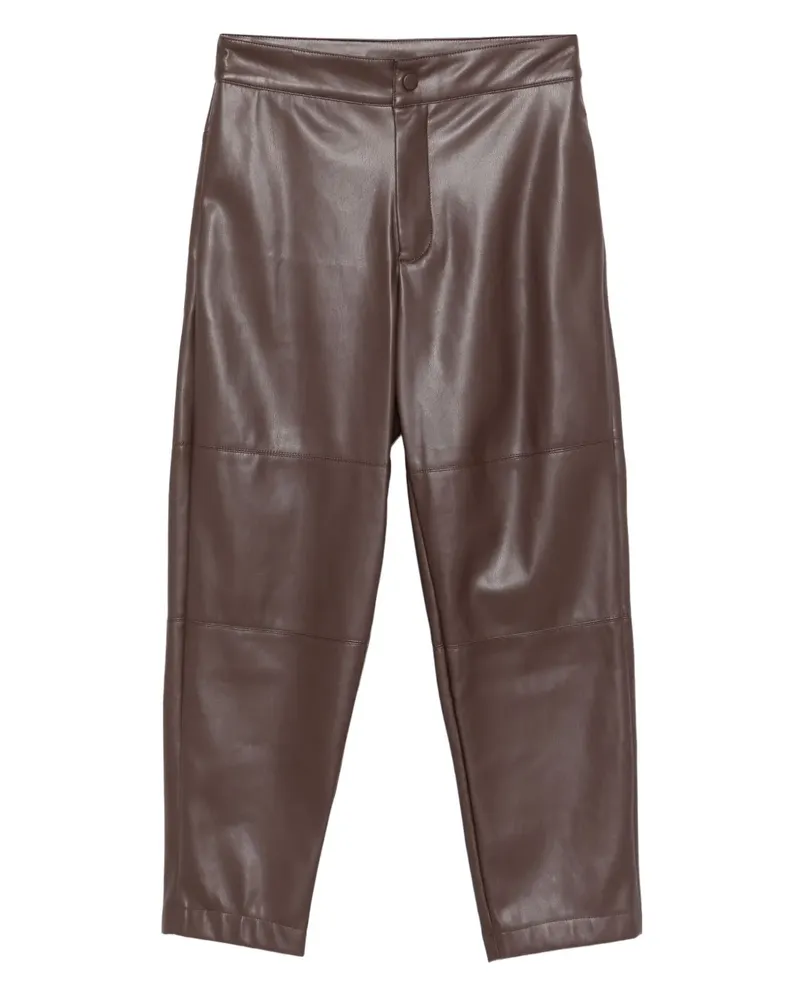Twin-Set Hose mit Kontrasteinsätzen - Braun Braun