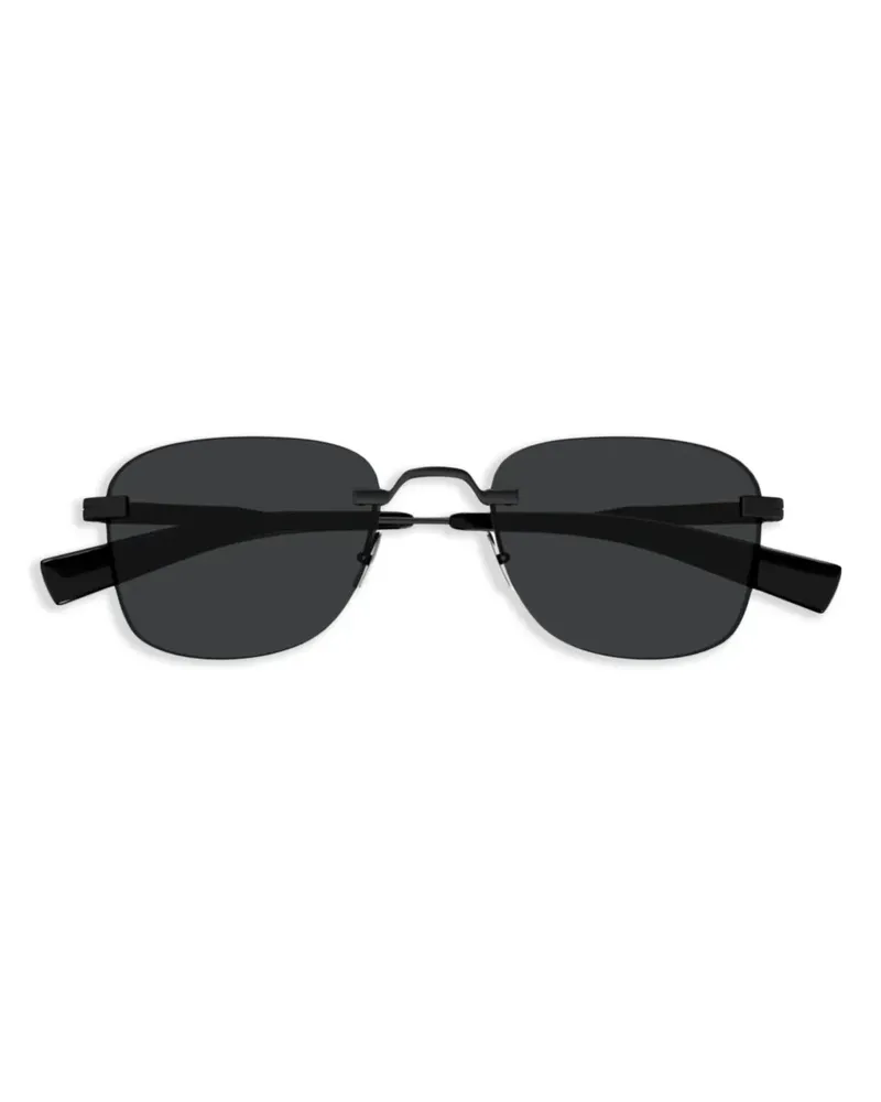 Saint Laurent Sonnenbrille mit eckigem Gestell - Schwarz Schwarz
