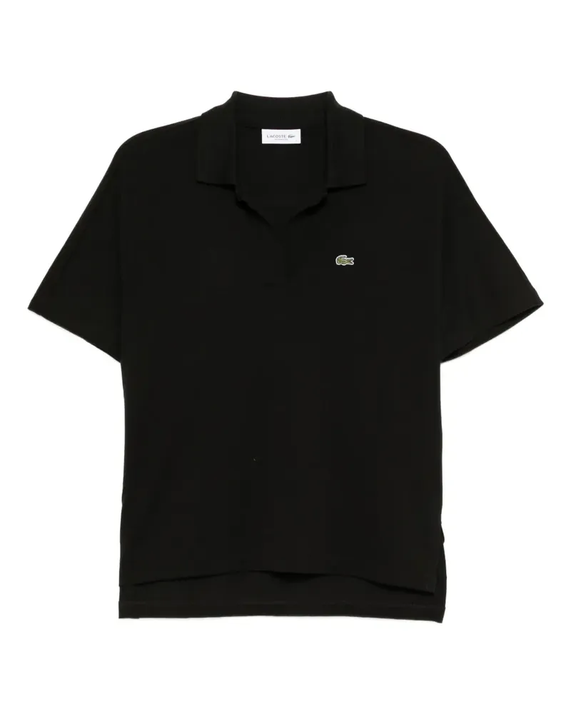 Lacoste Poloshirt mit Logo-Applikation - Schwarz Schwarz