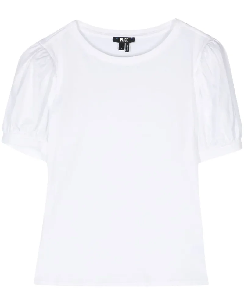 Paige Matcha T-Shirt mit Puffärmeln - Weiß Weiß