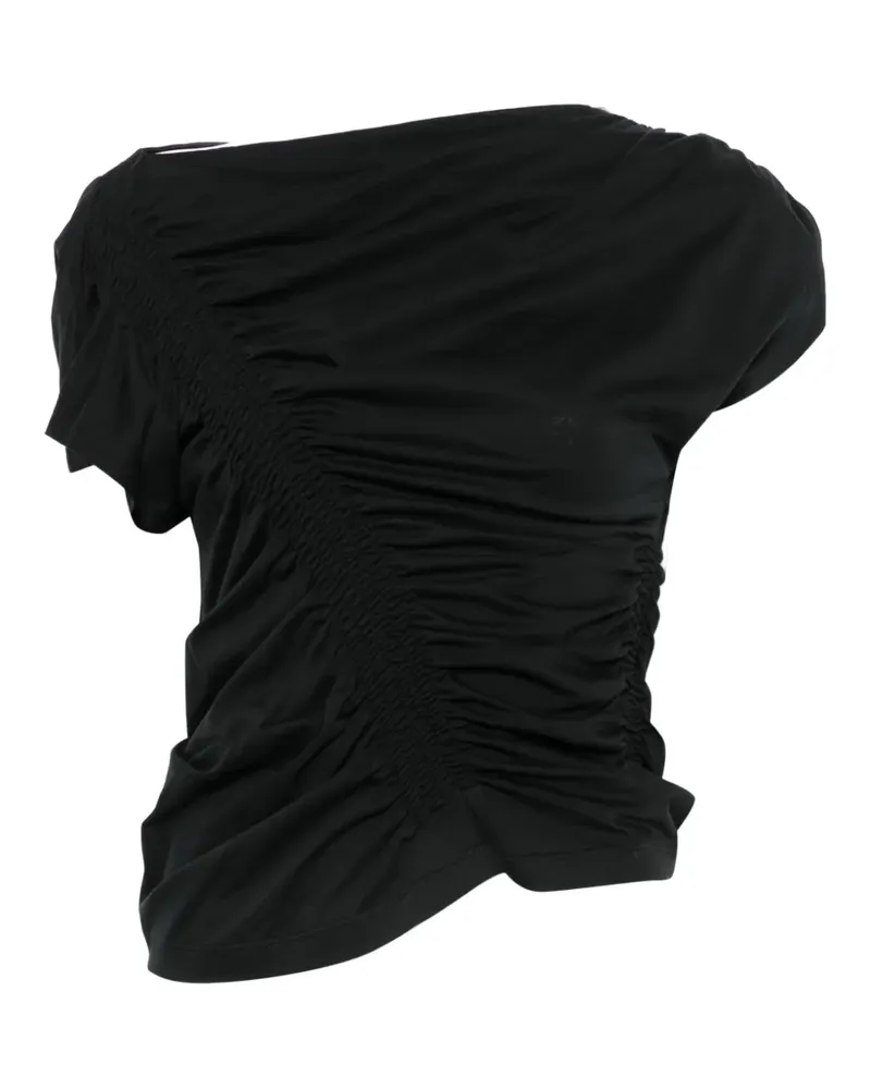 JUUN.J ruched boat-neck top - Schwarz Schwarz