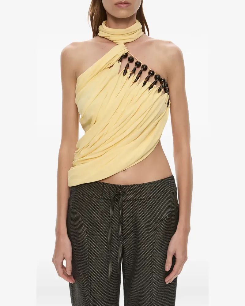 Christopher Esber Droplet Neckholder-Top - Gelb Gelb