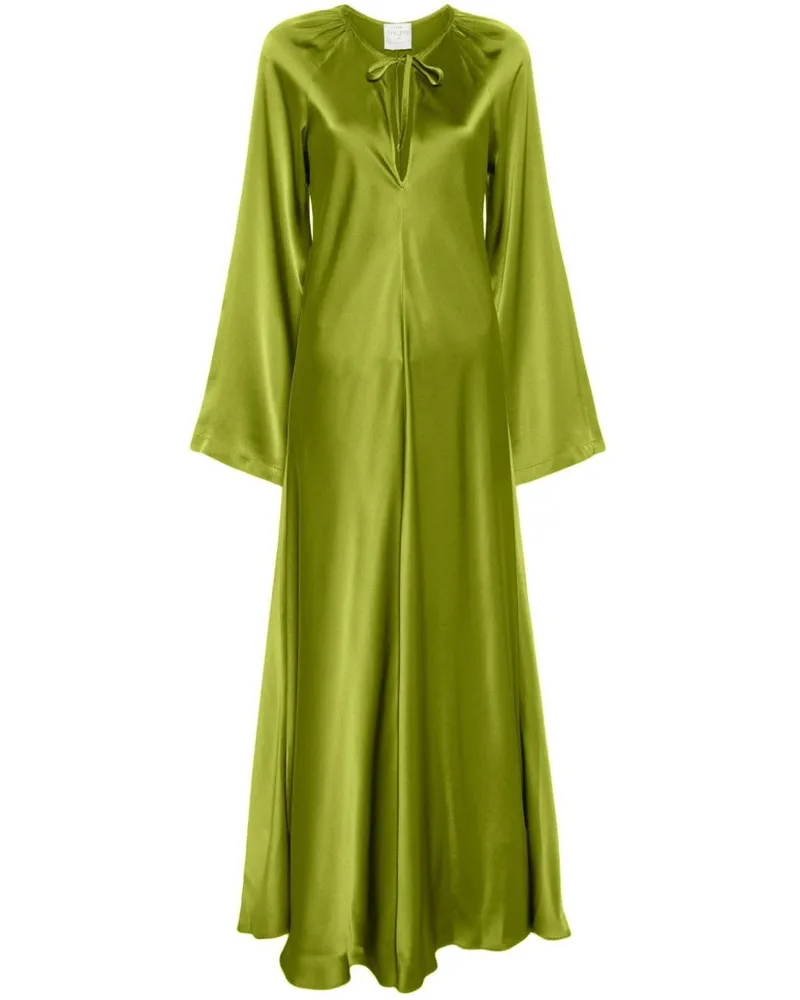 forte_forte Maxikleid mit Schlüssellochausschnitt - Grün Grün
