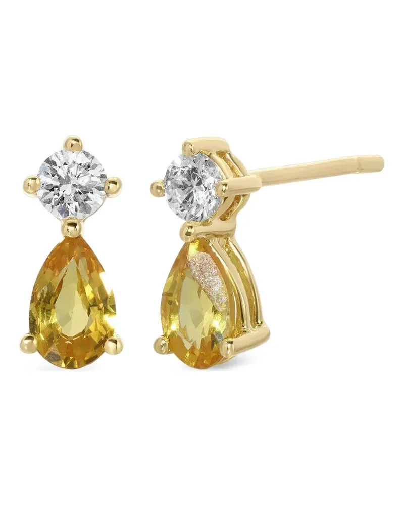 ANITA KO 18kt Violet Gelbgoldohrstecker mit Saphir und Diamant Gold