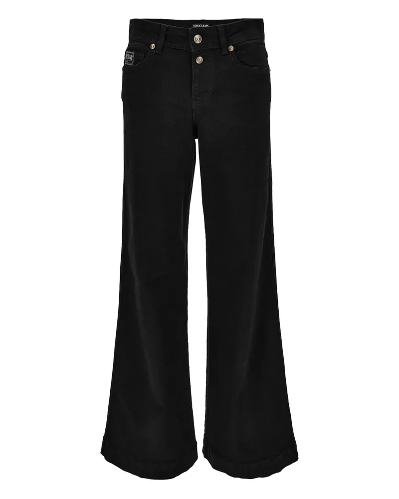 Versace Jeans Jeans mit Logo-Schild - Schwarz Schwarz